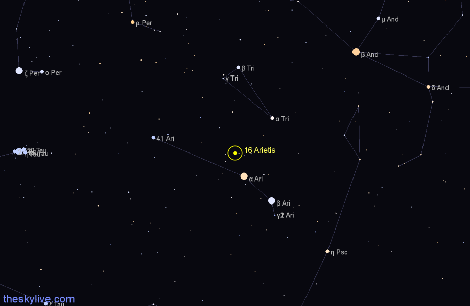 Finder chart 16 Arietis star