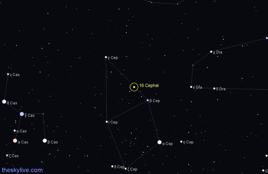 Finder chart 16 Cephei star