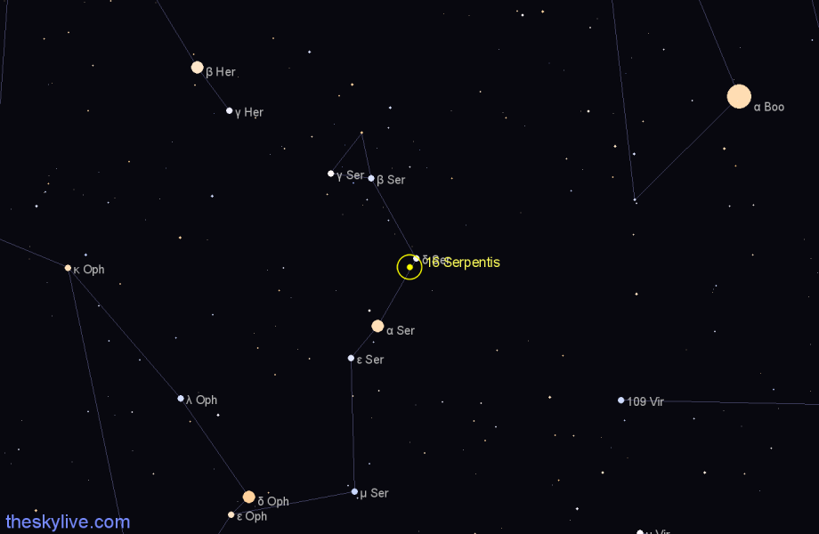 Finder chart 16 Serpentis star