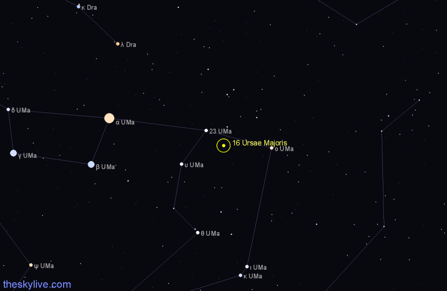 Finder chart 16 Ursae Majoris star
