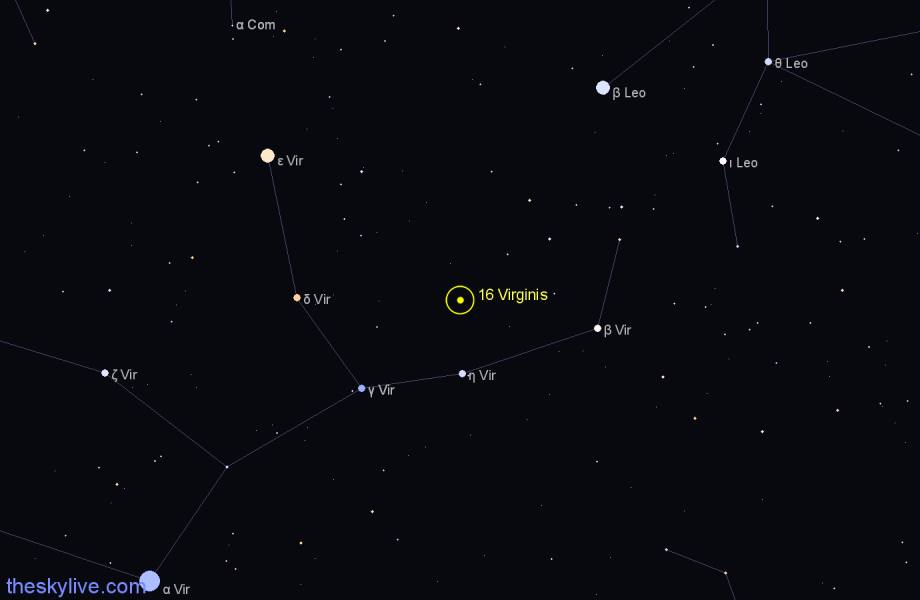 Finder chart 16 Virginis star