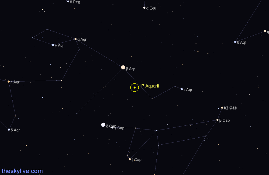Finder chart 17 Aquarii star