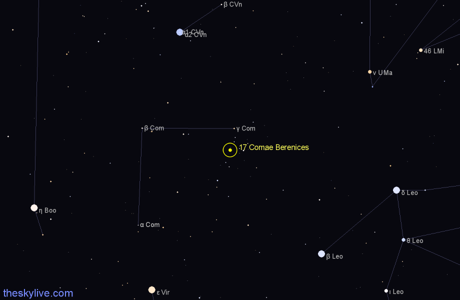Finder chart 17 Comae Berenices star