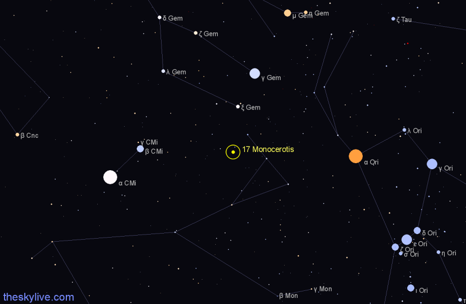 Finder chart 17 Monocerotis star