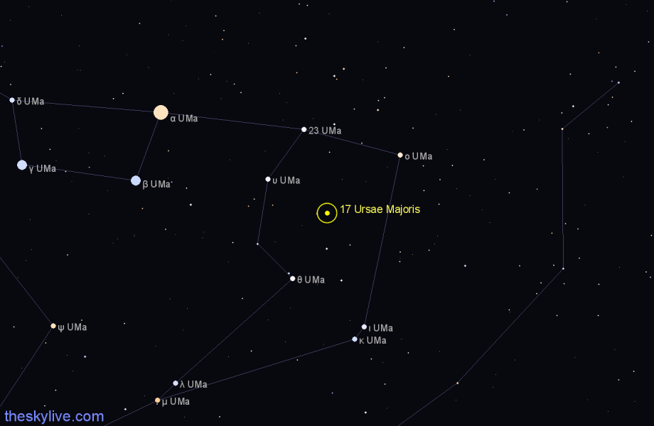 Finder chart 17 Ursae Majoris star