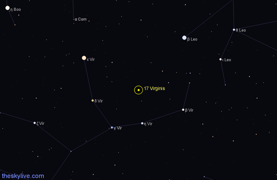 Finder chart 17 Virginis star