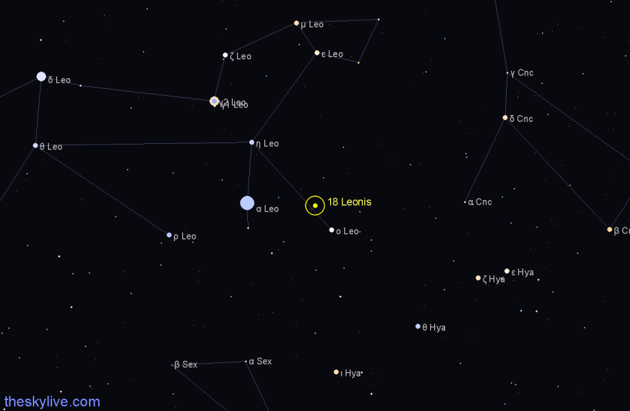 Finder chart 18 Leonis star