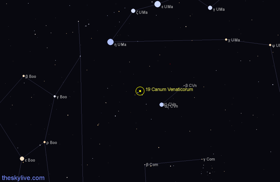 Finder chart 19 Canum Venaticorum star