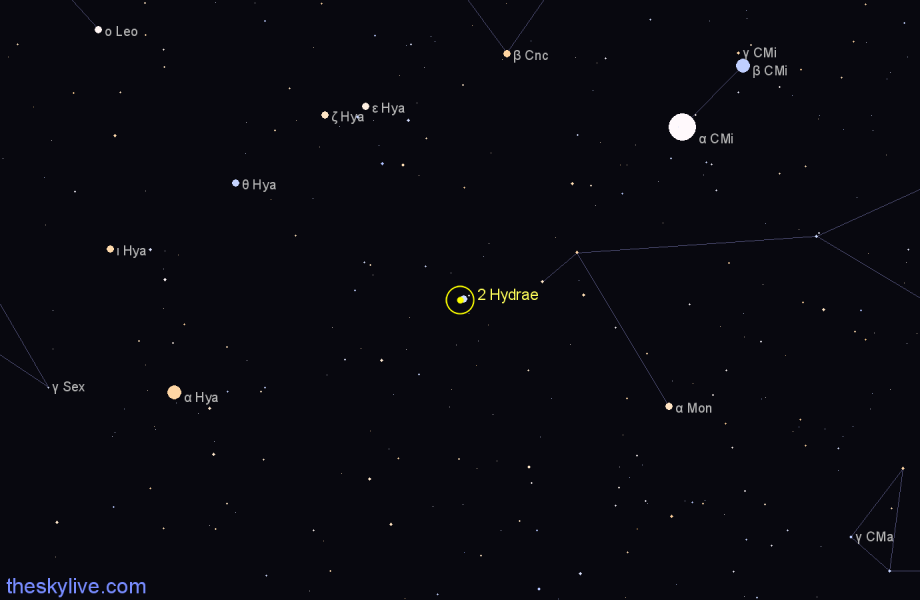 Finder chart 2 Hydrae star