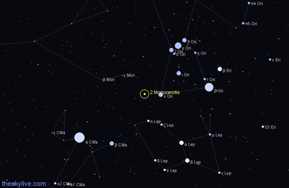 Finder chart 2 Monocerotis star