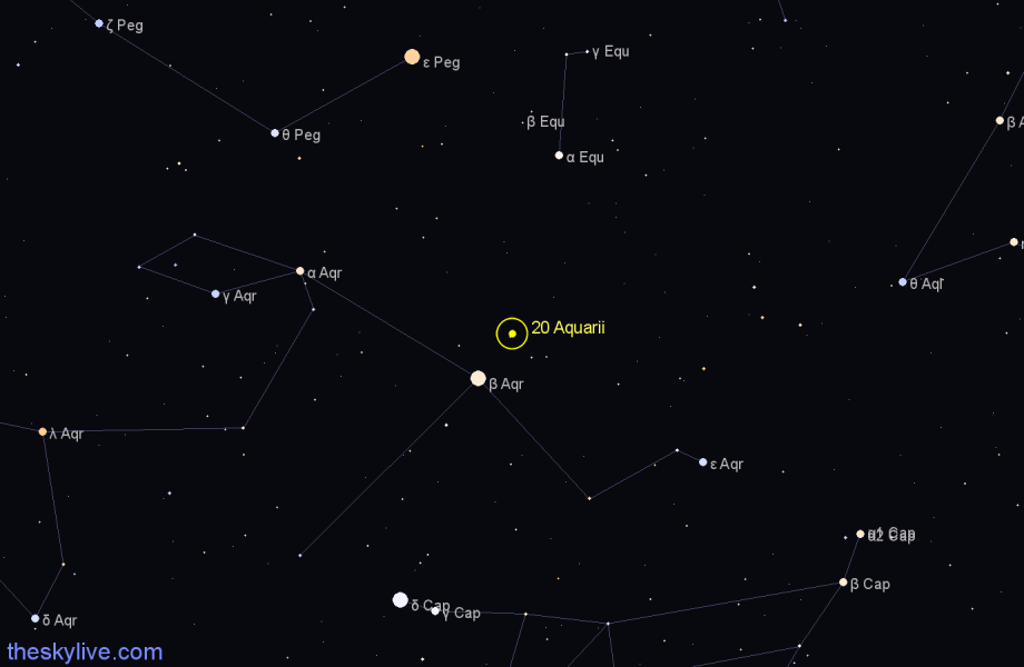 Finder chart 20 Aquarii star