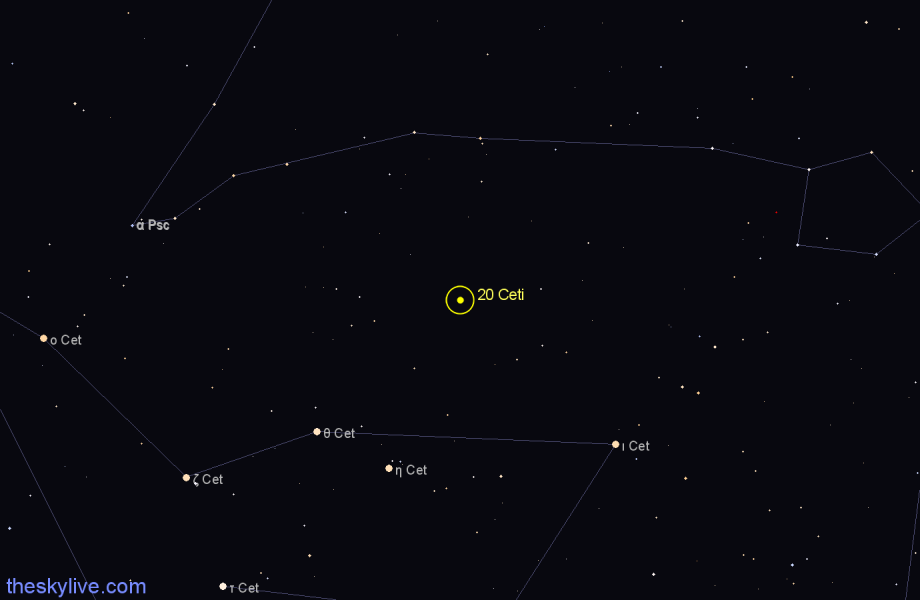 Finder chart 20 Ceti star