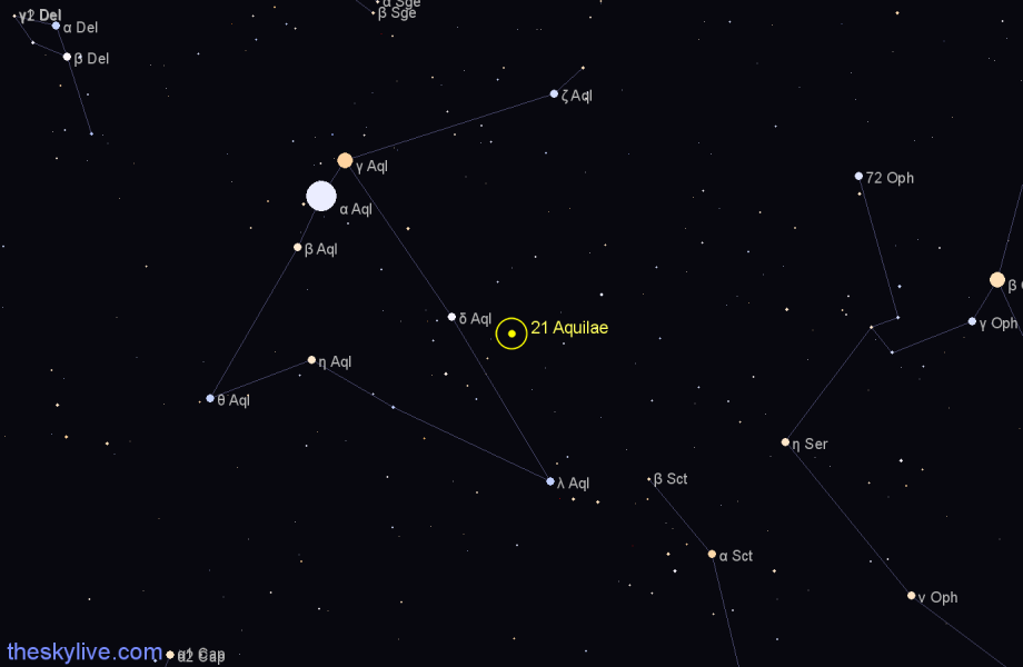 Finder chart 21 Aquilae star