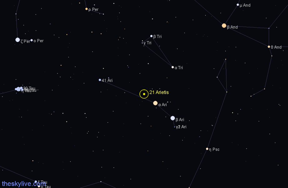 Finder chart 21 Arietis star