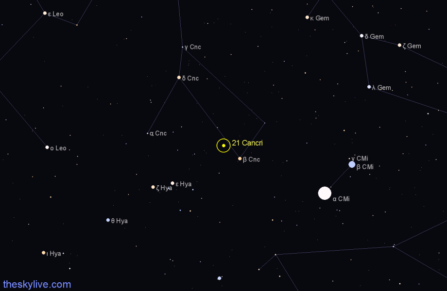 Finder chart 21 Cancri star