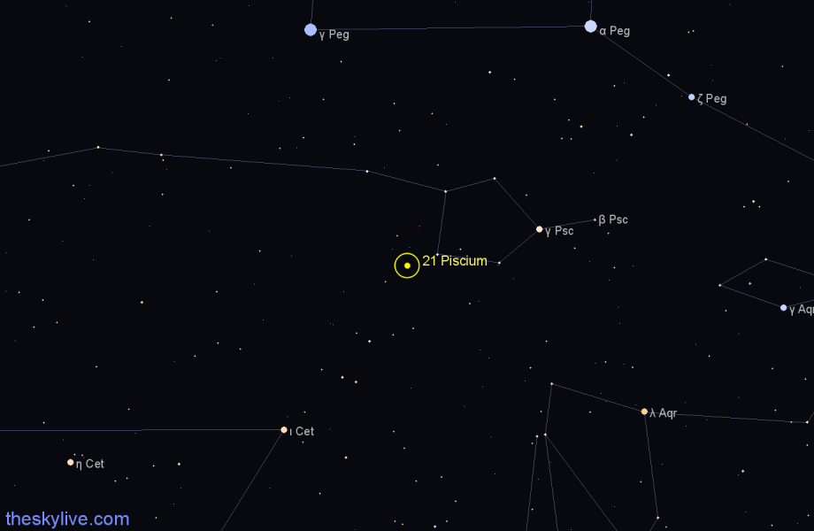 Finder chart 21 Piscium star