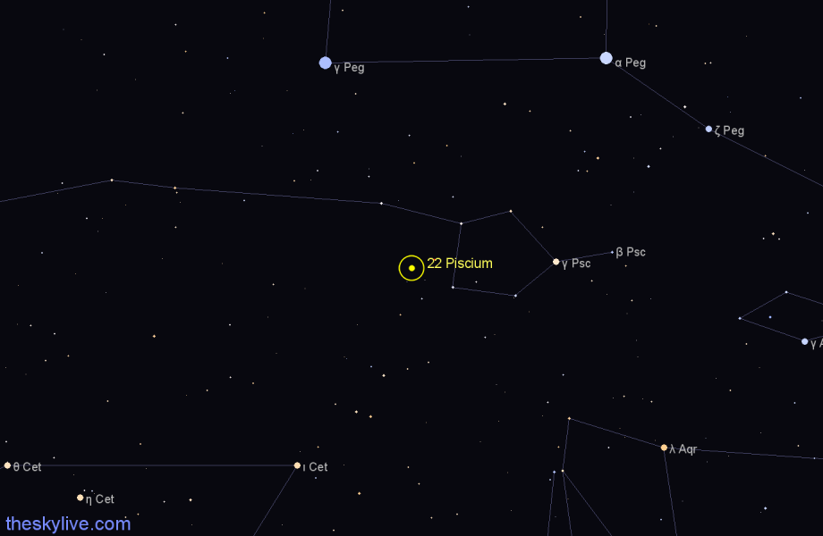Finder chart 22 Piscium star
