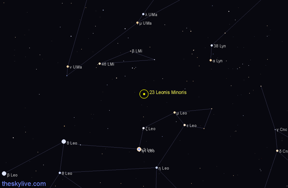Finder chart 23 Leonis Minoris star