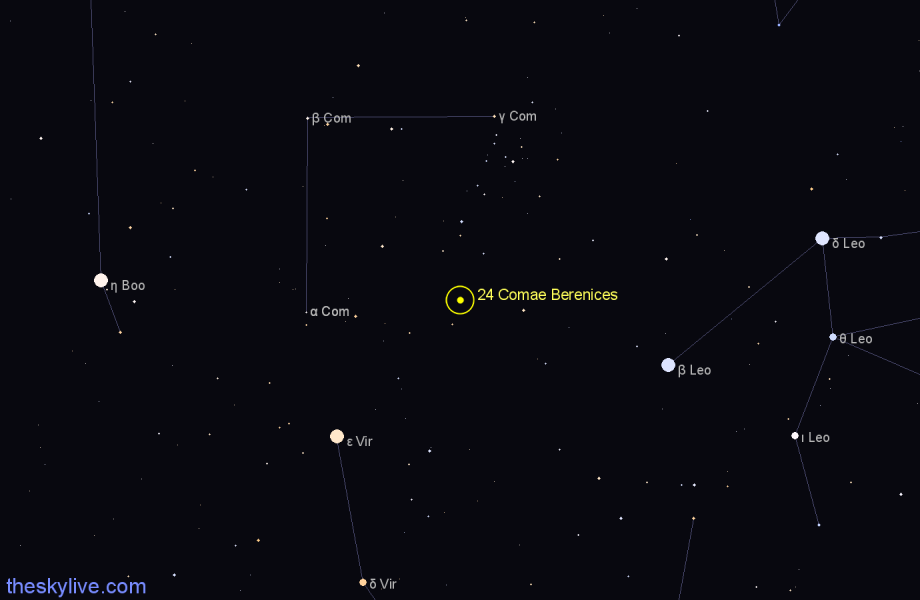Finder chart 24 Comae Berenices star