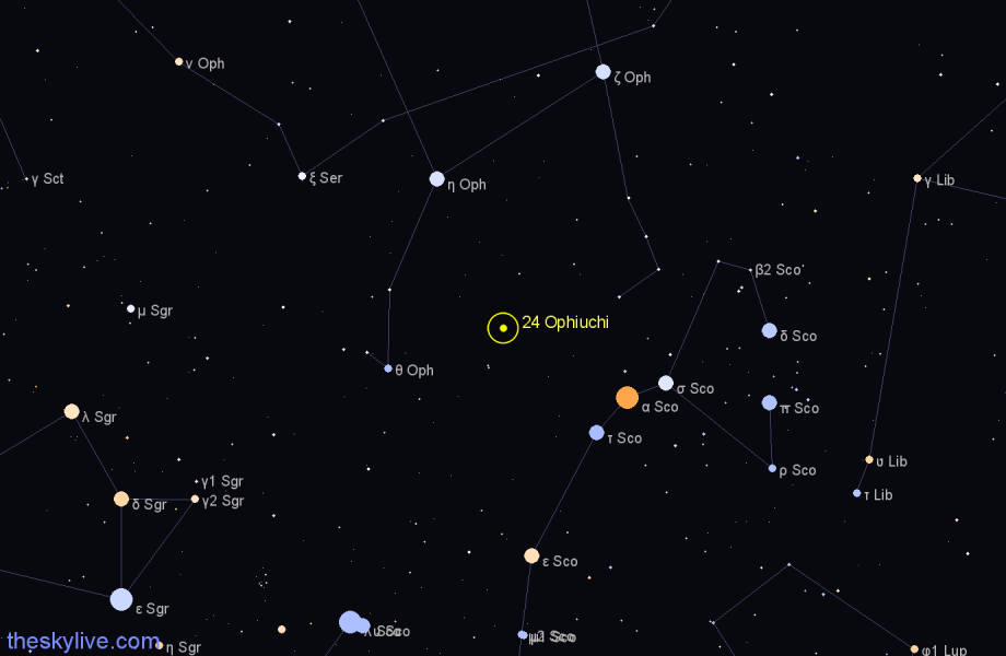 Finder chart 24 Ophiuchi star