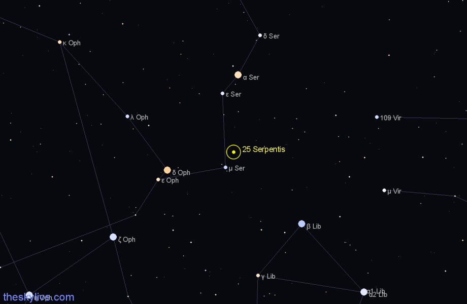 Finder chart 25 Serpentis star