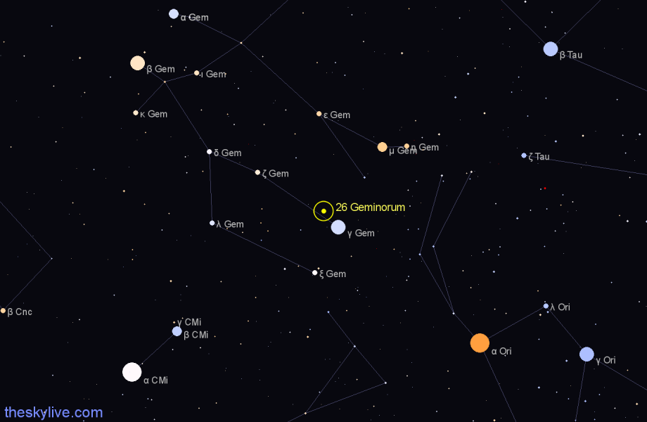 Finder chart 26 Geminorum star
