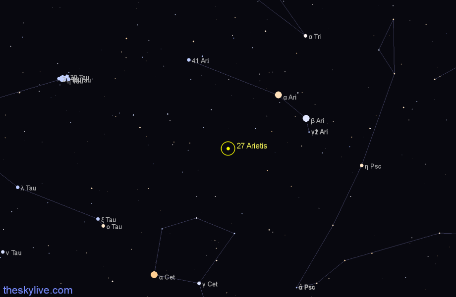 Finder chart 27 Arietis star
