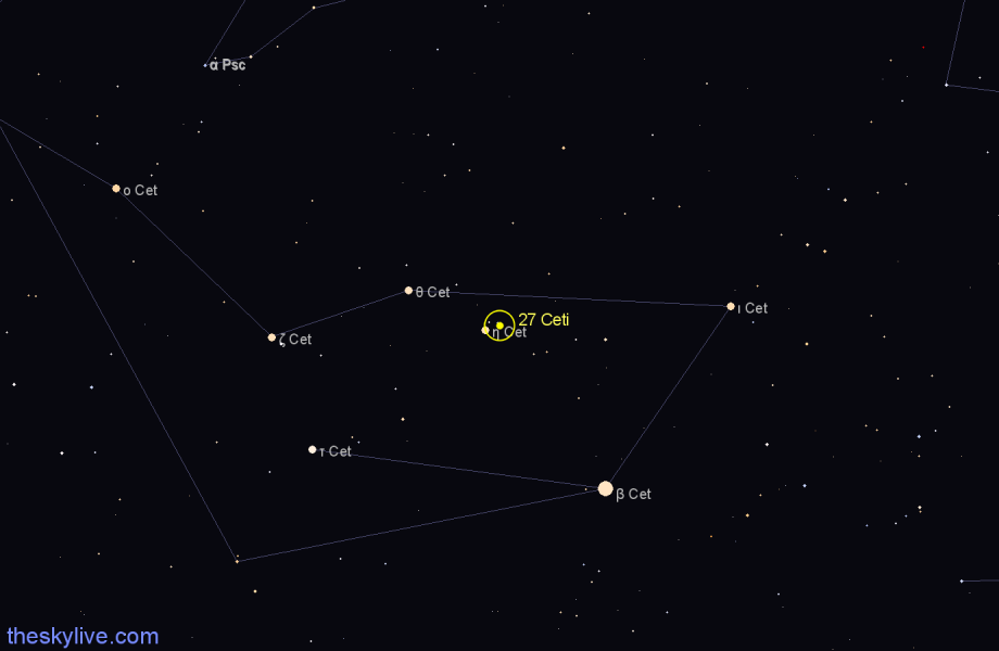 Finder chart 27 Ceti star