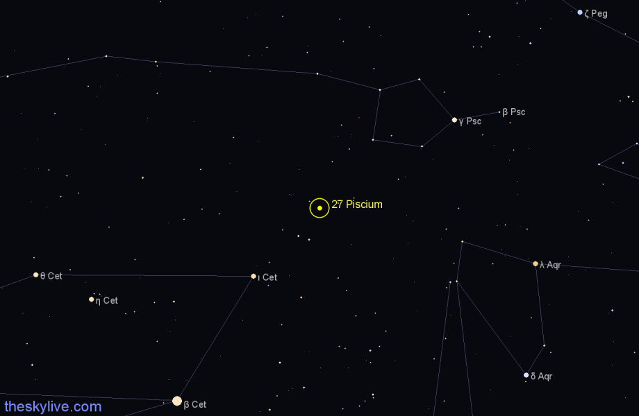Finder chart 27 Piscium star