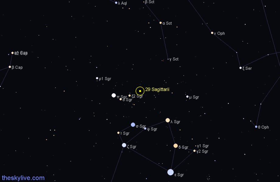 Finder chart 29 Sagittarii star
