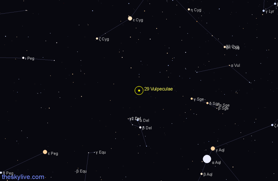 Finder chart 29 Vulpeculae star