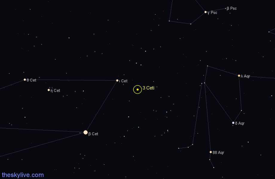 Finder chart 3 Ceti star