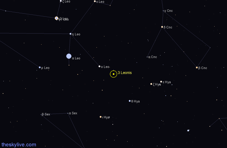 Finder chart 3 Leonis star