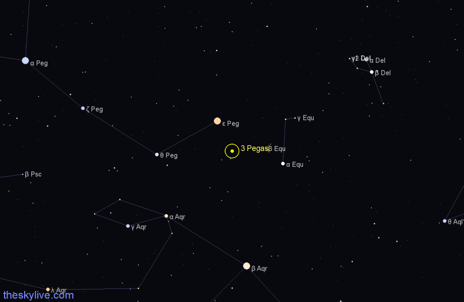 Finder chart 3 Pegasi star