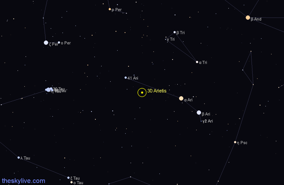 Finder chart 30 Arietis star
