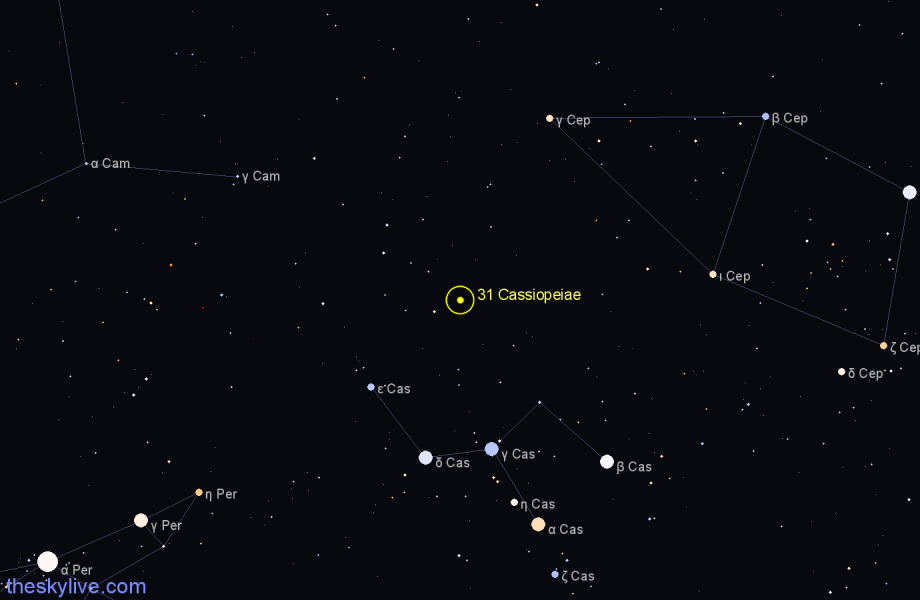 Finder chart 31 Cassiopeiae star