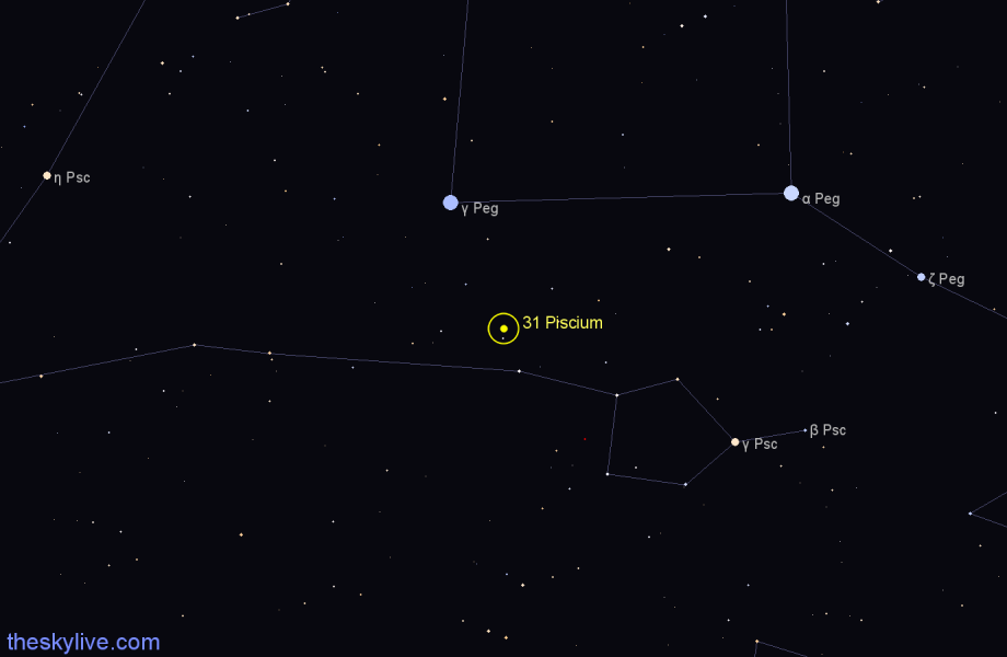 Finder chart 31 Piscium star