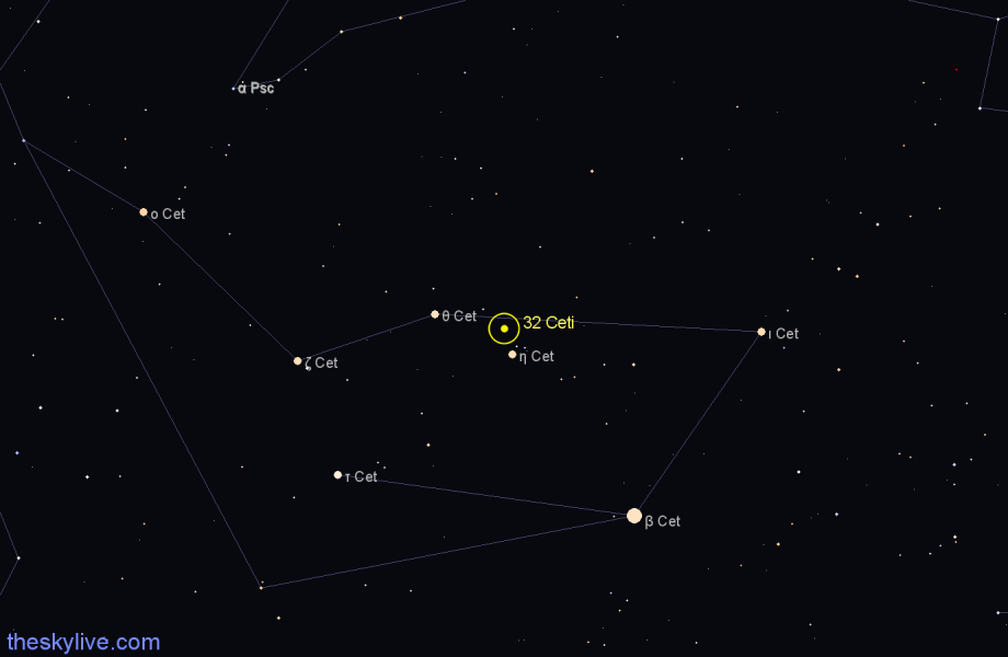 Finder chart 32 Ceti star