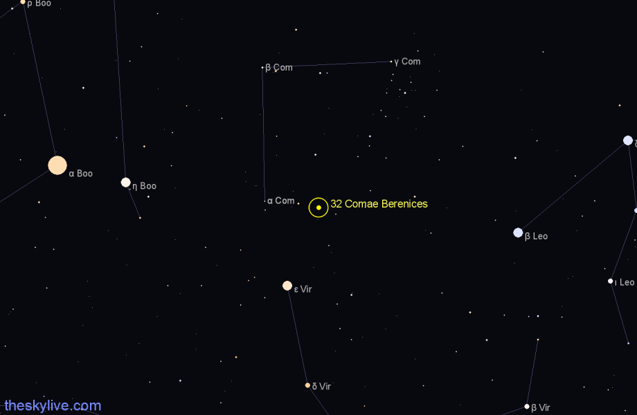 Finder chart 32 Comae Berenices star