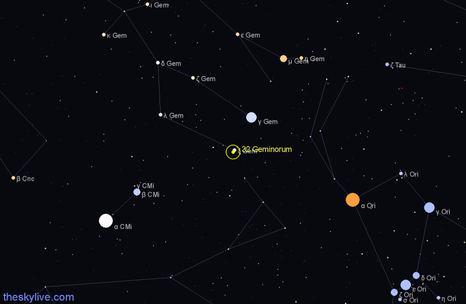 Finder chart 32 Geminorum star