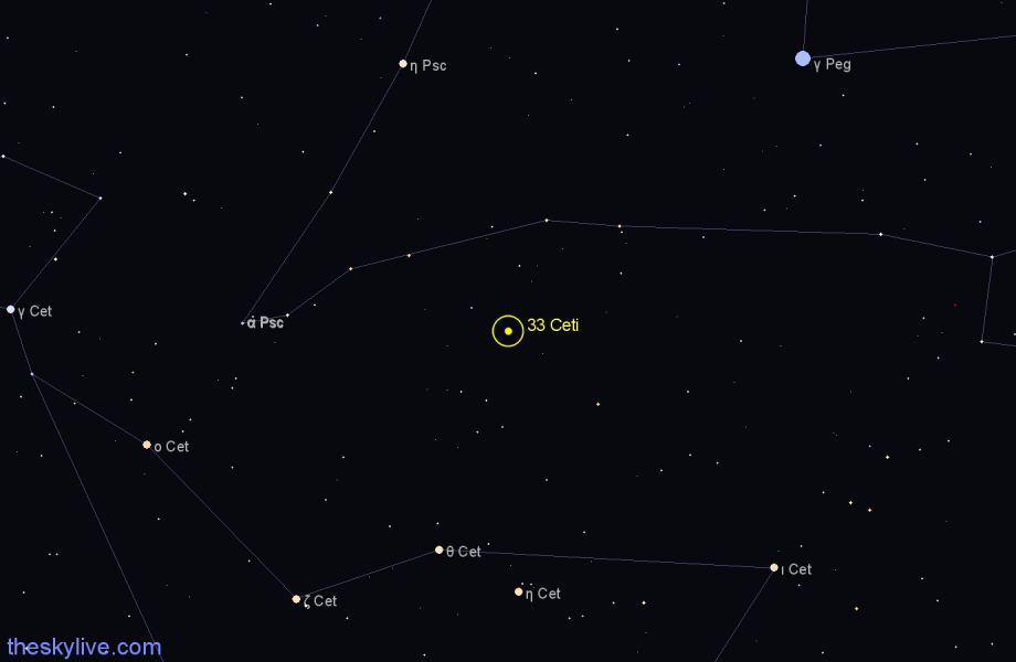 Finder chart 33 Ceti star