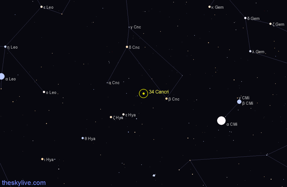 Finder chart 34 Cancri star
