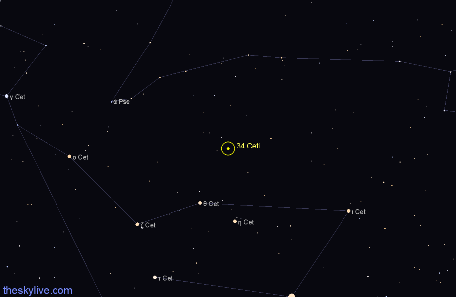 Finder chart 34 Ceti star