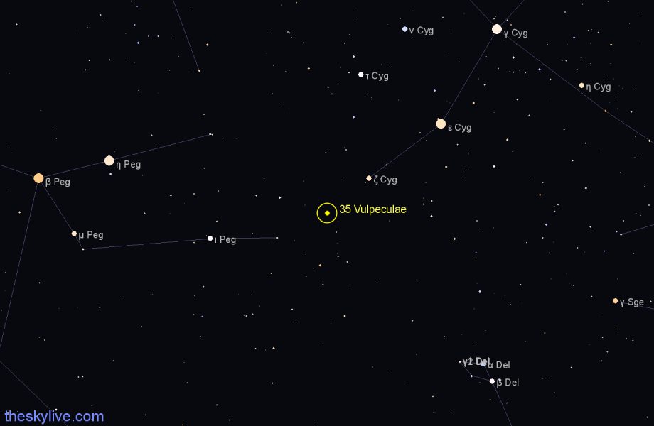 Finder chart 35 Vulpeculae star