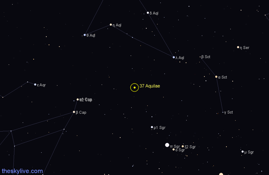 Finder chart 37 Aquilae star