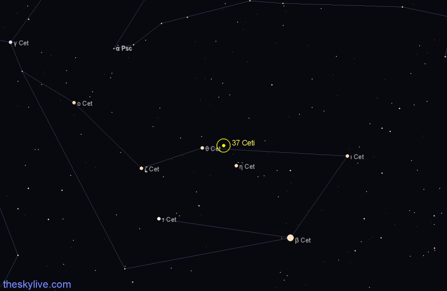 Finder chart 37 Ceti star