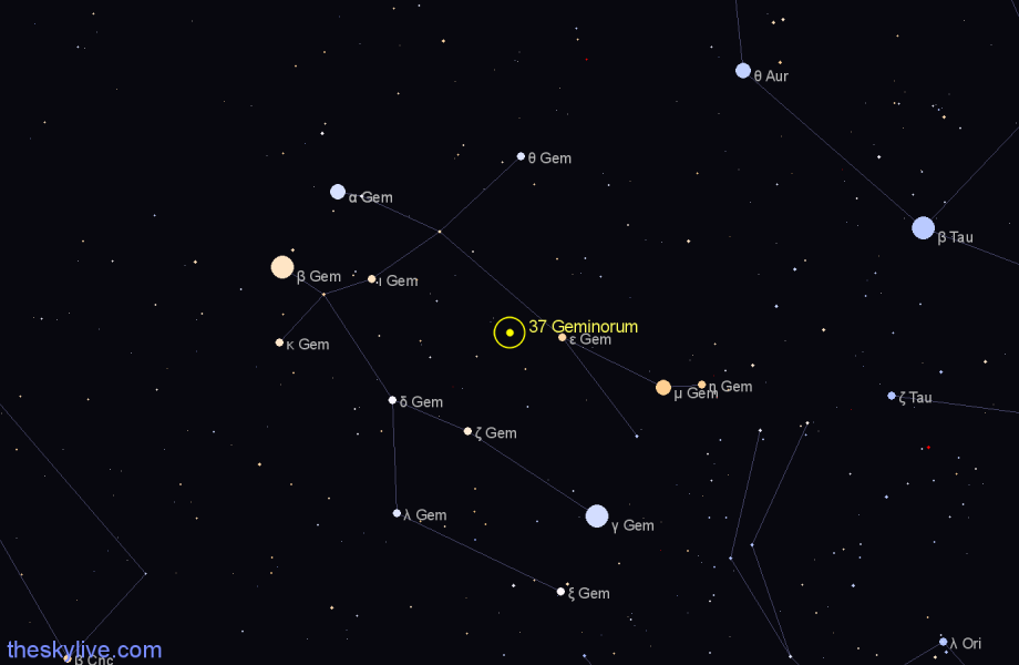 Finder chart 37 Geminorum star