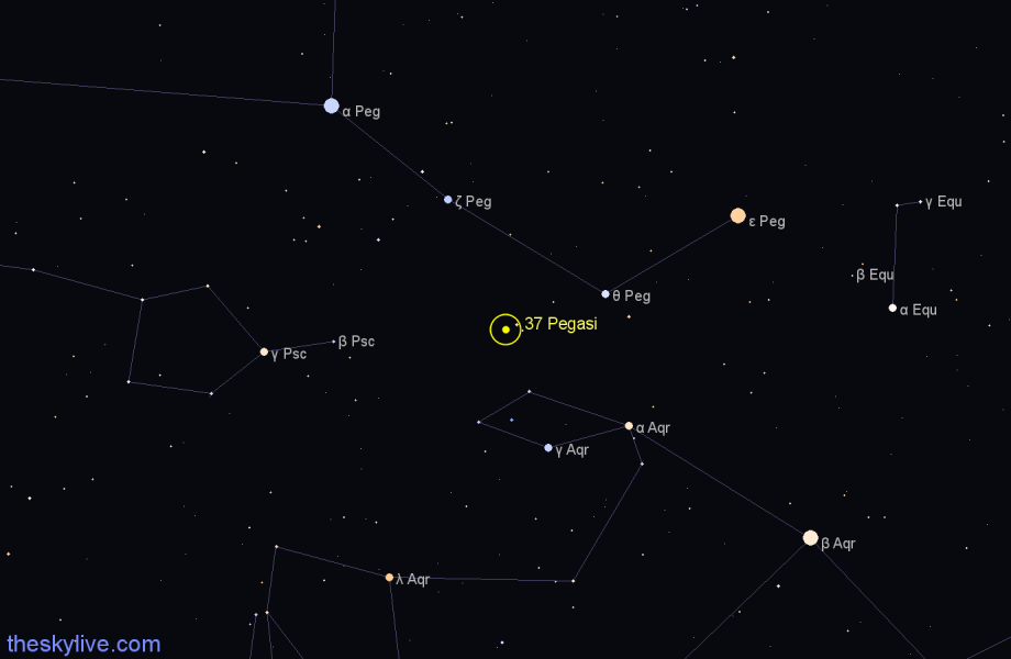 Finder chart 37 Pegasi star