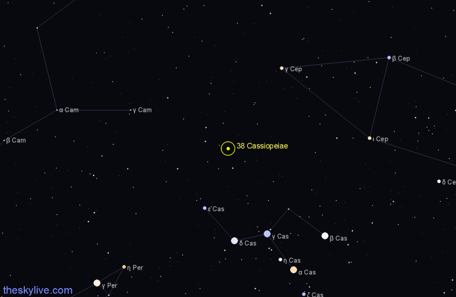 Finder chart 38 Cassiopeiae star