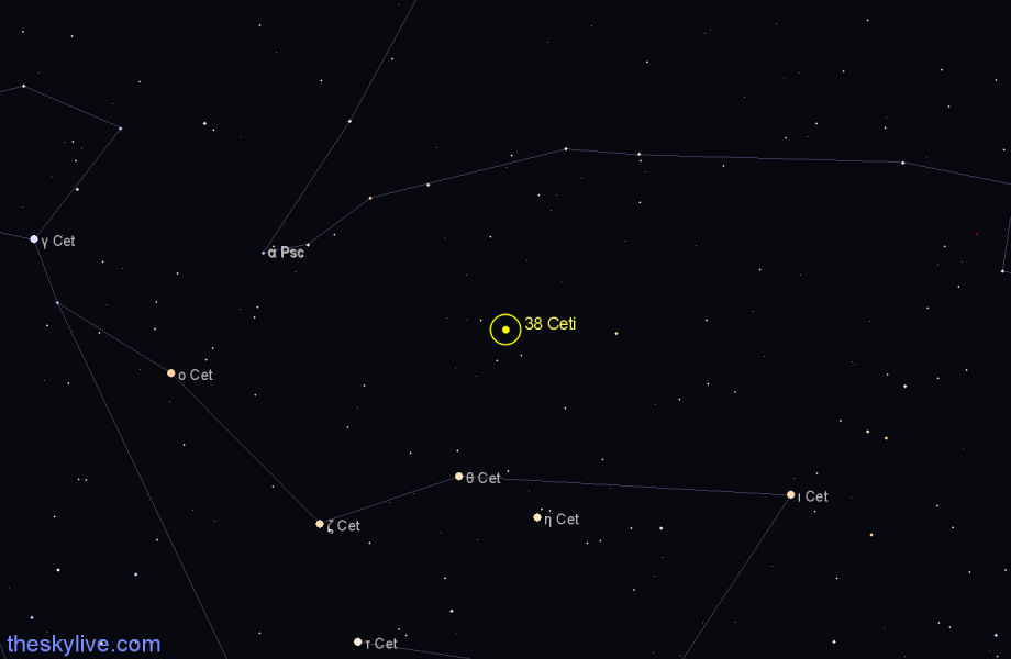 Finder chart 38 Ceti star
